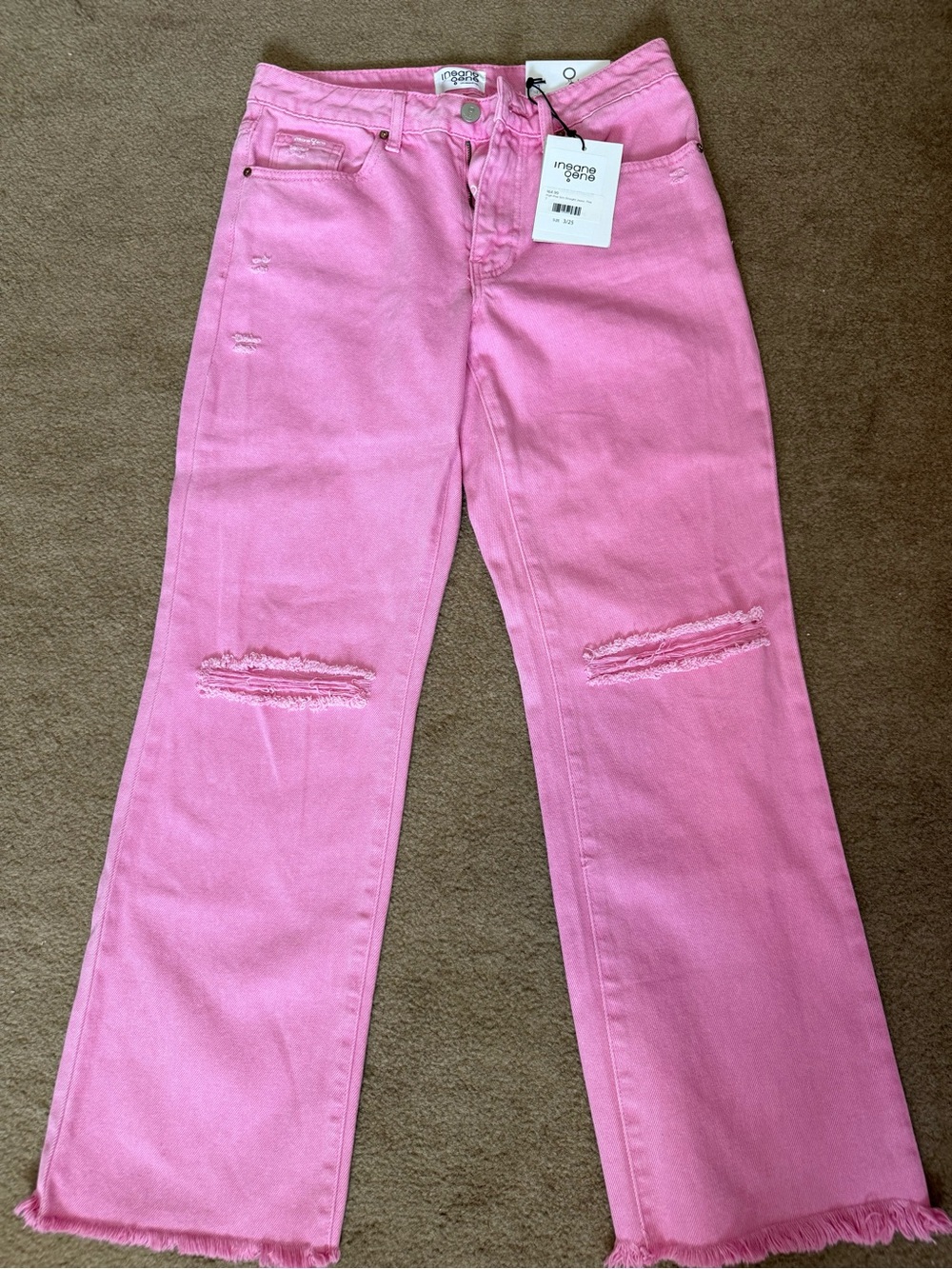 Imogene & Willie Pink Distressed Wide-Leg Jeans - Women